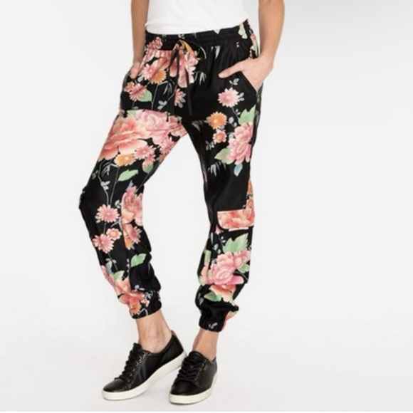Johnny Was Women's Biya Gila Floral Jogger Pants Linen Size XS - Picture 1 of 11